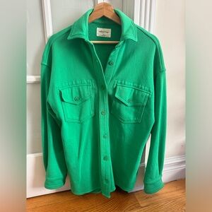 Aritzia green Ganna terry cloth / sweatshirt shirt jacket